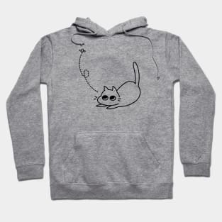 Cat with fly black line Hoodie